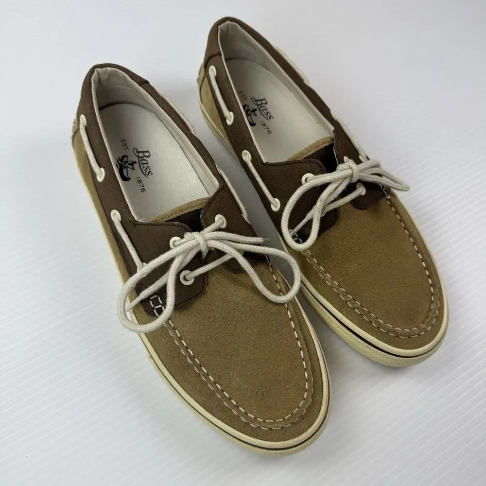 G.H. Bass Otis Boat Shoes Mens 10.5M Brown Tan Leather Deck Moc Casual